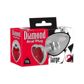 Korek analny aluminiowy Diamond Serce 9,4 cm